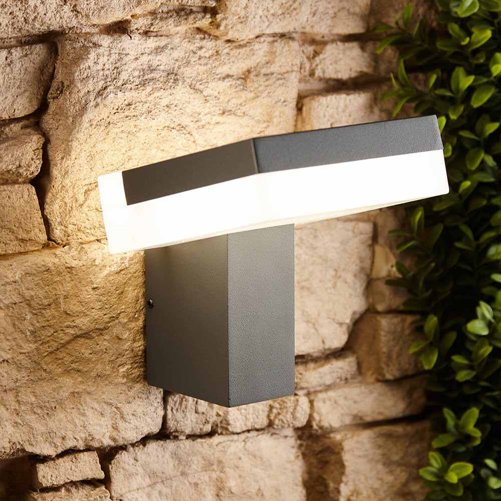 Biard Grey Angled Square Wall Light - Biard Grey Outdoor Wall Light